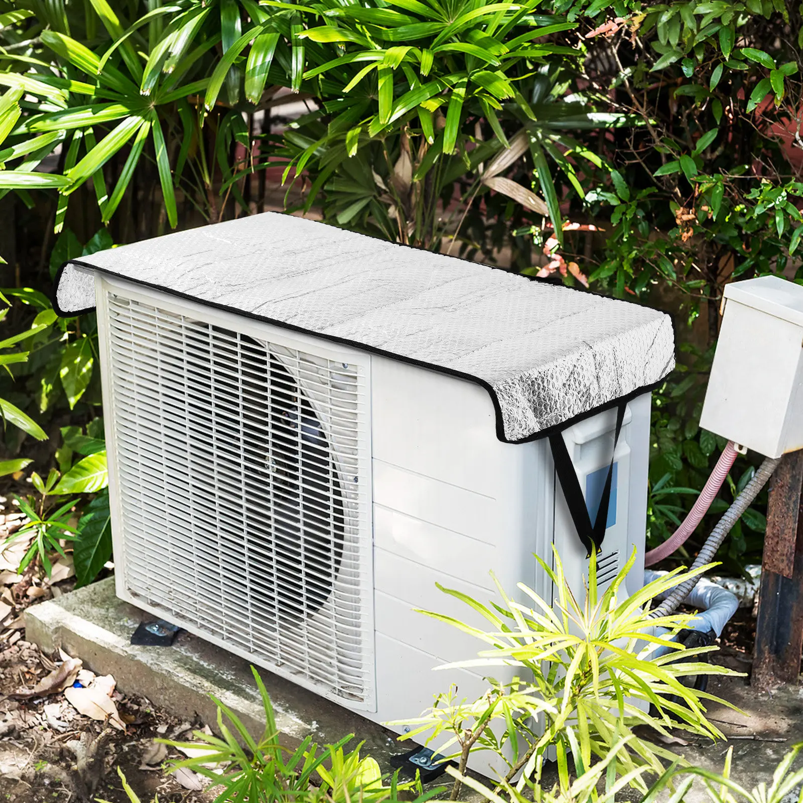 3Pcs Mini Split Air Conditioner Covers Aluminum Foil Outdoor Ac Cover Universal Shade for Outside Air Conditioning Units