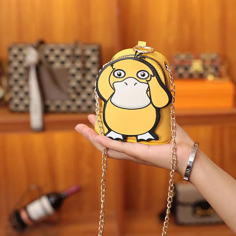 Pokemon Anime Figure Model Children Toys Cartoon Pokemon Psyduck Toy Kawaii Coin Purse Wallet Cross-body Bag Girls Birthday Gift