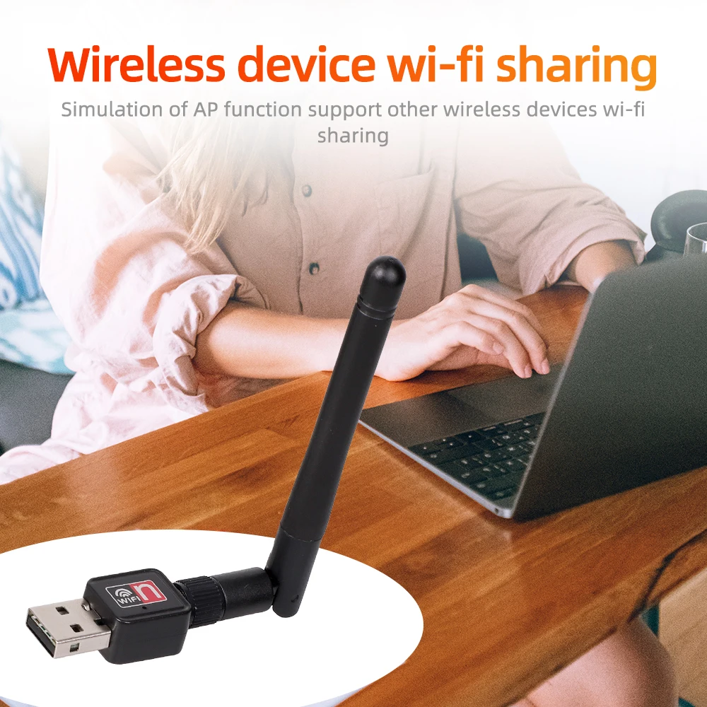 ไร้สายขนาดเล็ก Wifi การ์ดเครือข่าย2.4G 5G อะแดปเตอร์ USB 802.11n/G/B Ethernet เสาอากาศ150Mbps 2dBi RTL8188สำหรับ PC คอมพิวเตอร์ Windows