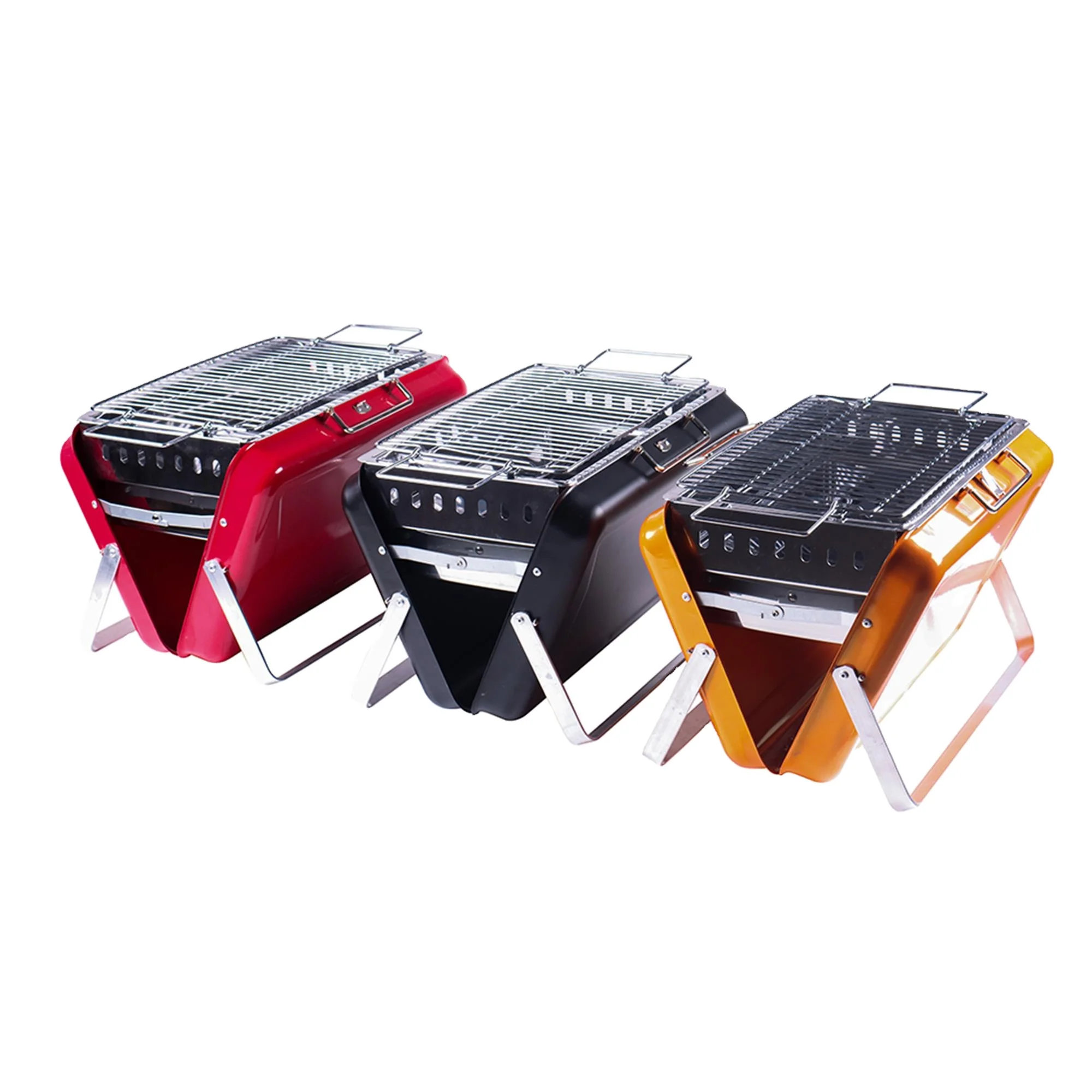 

Outdoor Brief Case BBQ Camping Easy Portable Tabletop Cooking Folding Barbecue Grill customize color available