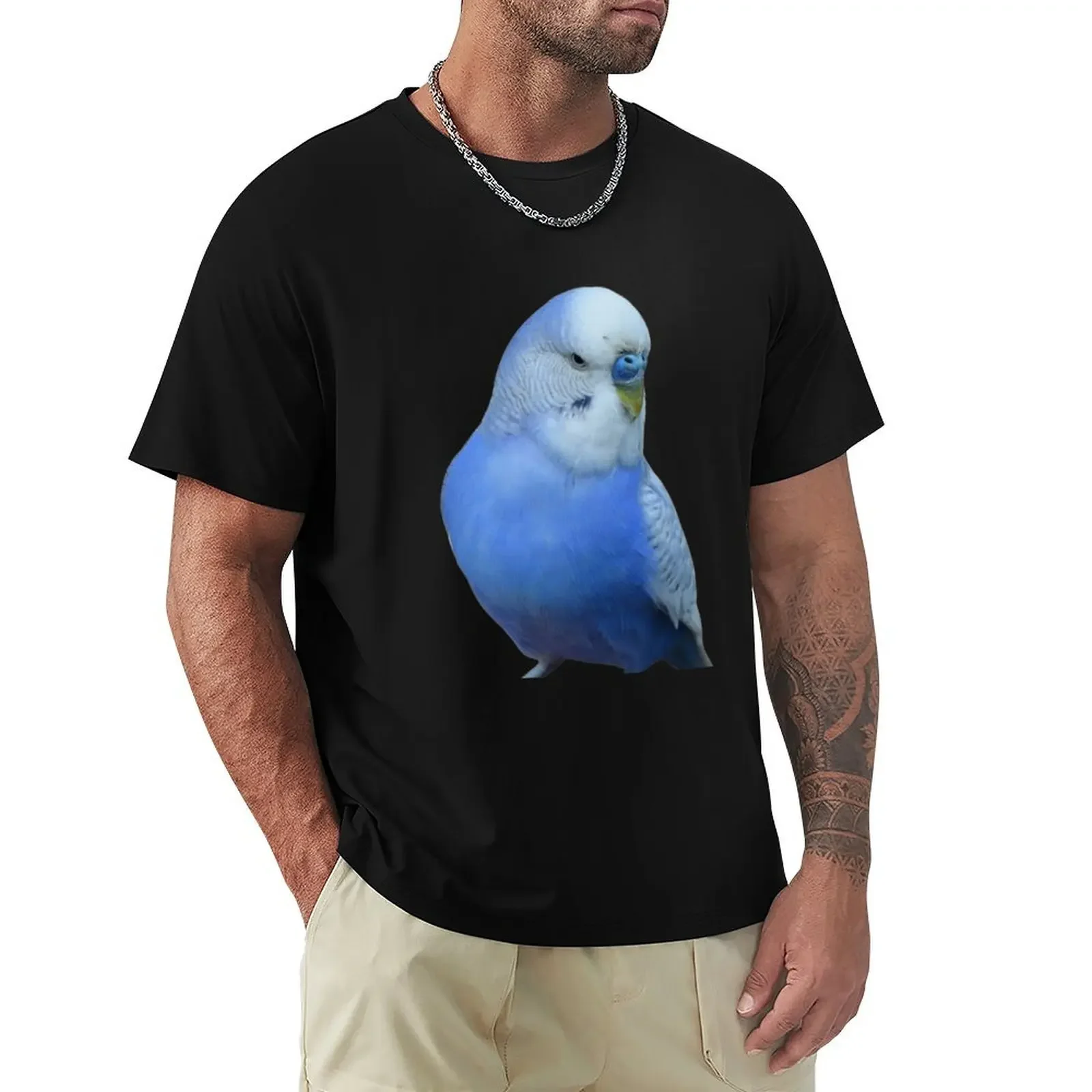 Blue Budgie Parakeet Lovers Design T-Shirt anime graphic t shirt vintage quick drying man t shirt plus size men clothing