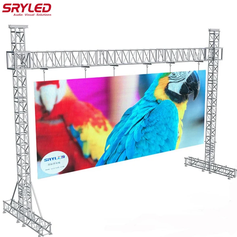 SRYLED 3x2m Outdoor P4.81 Portable Led Display Screen Events Stage Backgound Video Processor Flight Case Hanging Bar Led Panel