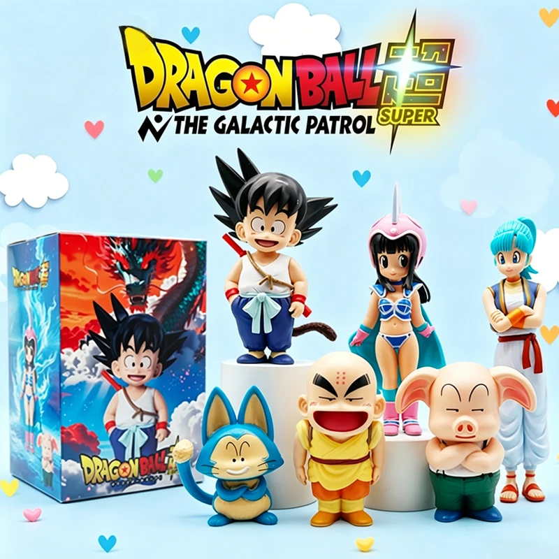 HEISS! 1-6 Stück Dragon Ball Super Anime-Figur Son Goku/Krillin/Bulma Actionfigur PVC Sammlerstück Deko-Modell Puppe Spielzeug Geschenke