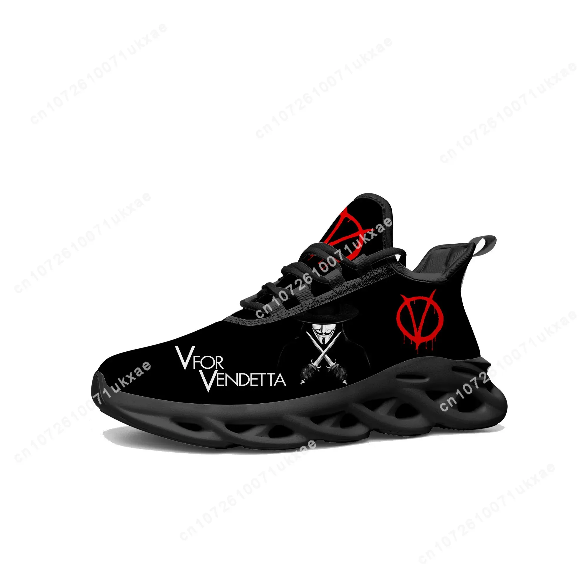 V for Vendetta Movie, Tênis planos para homens e mulheres, Tênis Esportivos, Calçado de Malha com Lace Up, Sapatos Personalizados, Alta Qualidade