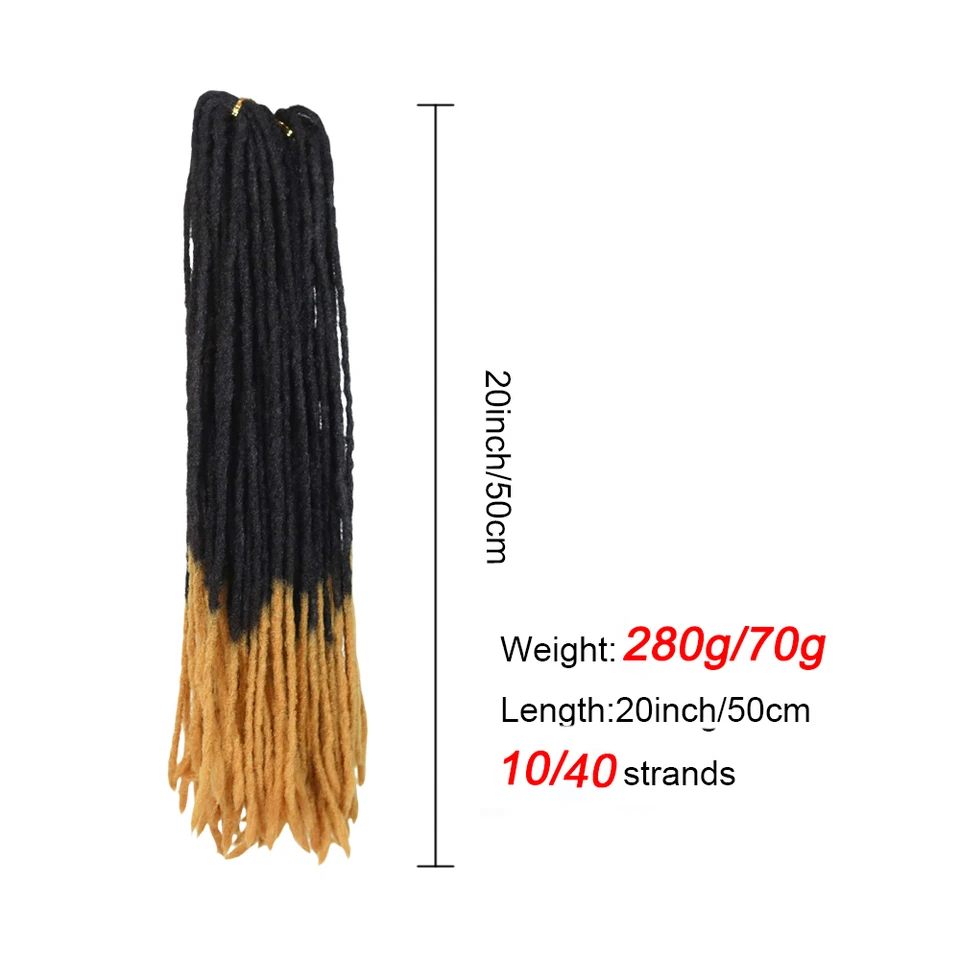 Dreadlocks sintéticos suaves y rectos de 20 pulgadas, micro sister locs para crochet, extensiones de cabello para mujeres 3