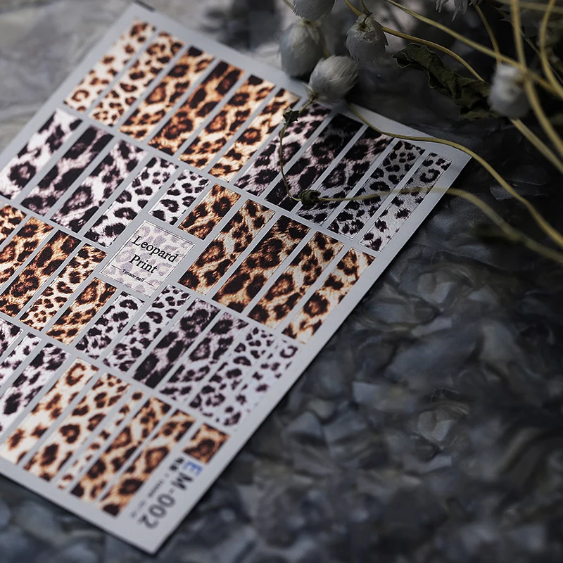 1 sztuka 5D eleganckich naklejek na paznokcie w panterkę metaliczny połysk wytłoczony elektryczny złoty rzemiosło samoprzylepne naklejki do paznokci