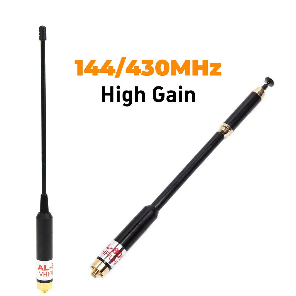 50ohm Telescopic AL-800 Dual Band VHF UHF SMA-Female Antennas For BaoFeng UV-9R Radio For Kenwood TK-360 TK-370