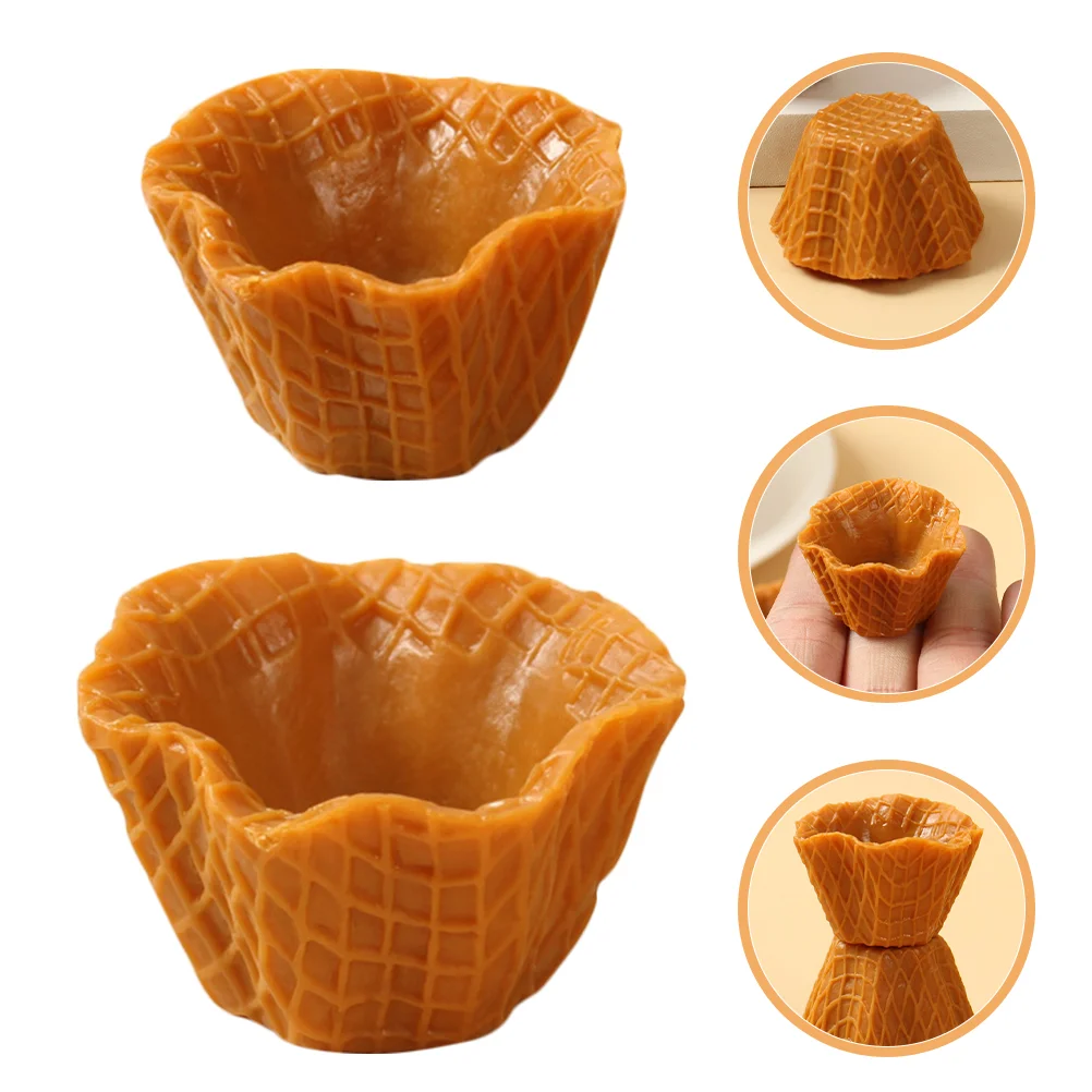 Simulated Ice Cream Crisp Cone Tori Model Toys Hair Clip DIY Decorations Adorable Child Fake