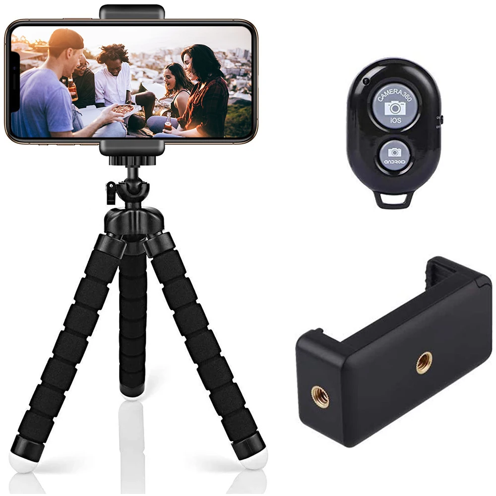 Tripod Cho Điện Thoại Linh Hoạt Bọt Biển Bạch Tuộc Mini 3 Chân Cho IPhone DSLR Chân Máy Ảnh Giá Đỡ ĐTDĐ Kẹp Đứng Gậy Chụp Hình Selfie Stick