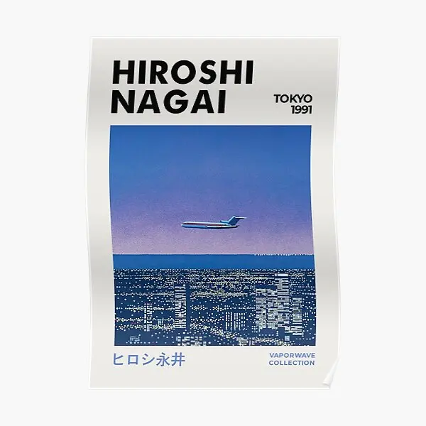 Hiroshi Nagai Night Flyte Tokyo Airplane  Poster Painting Decor Decoration Home Mural Art Funny Picture Wall Print No Frame