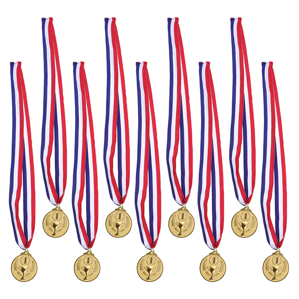 

12 Pcs Key Chain The Medal Child Medals for Awards Kids Gold Zinc Alloy Cloth School Toy