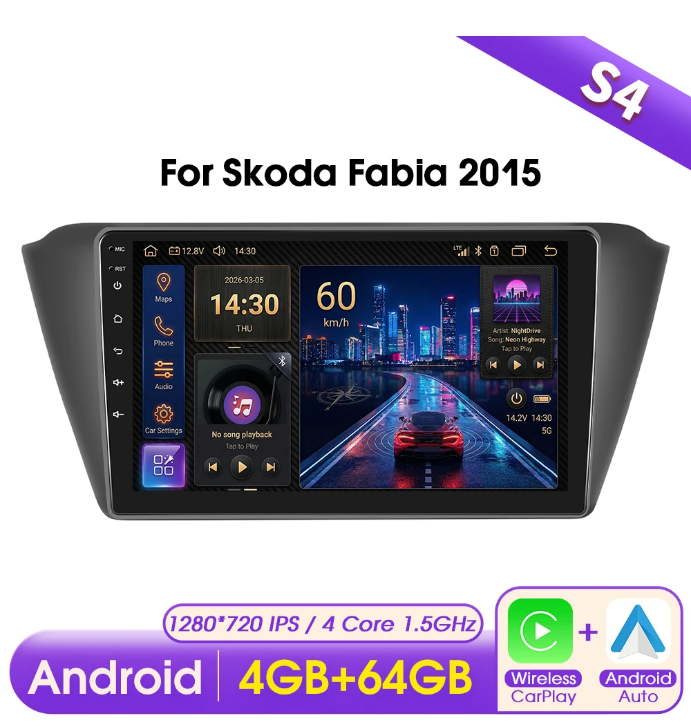 Podofo CarPlay Android Radio voor Skoda Fabia 2015 Auto Intelligent Systeem 2 Din GPS Auto Multimedia Speler BT FM