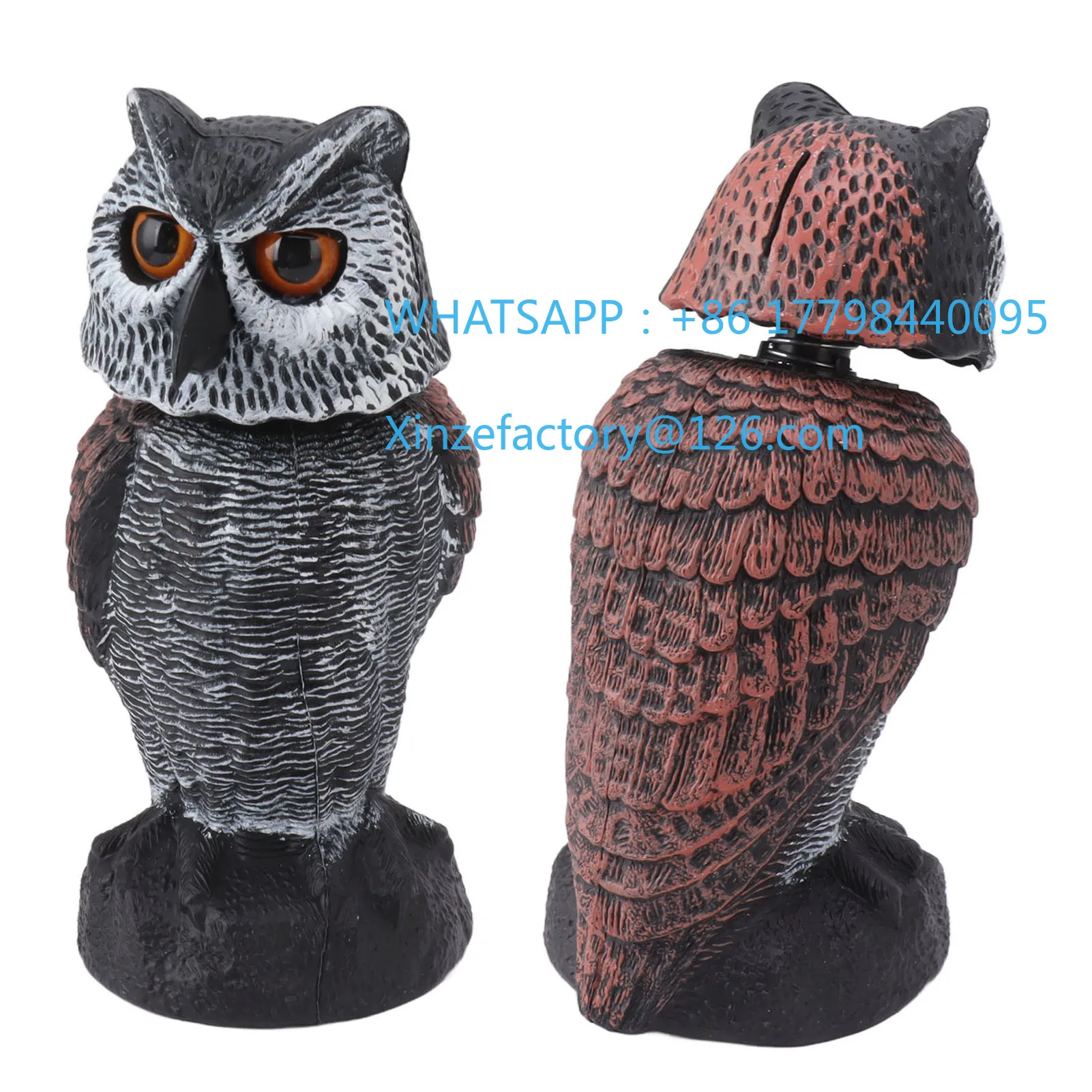 

Customizable Owl Decoy Plastic Shake Head Owl Decoy To Scare Birds Away Scarecrow Fake