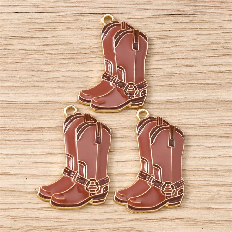 10 Stück niedliche Emaille-Hut-Stiefel-Charms-Anhänger für die Schmuckherstellung, Tropfen-Ohrringe, Halsketten, Armbänder, Zubehör, DIY-Bastelbedarf – Detail 6