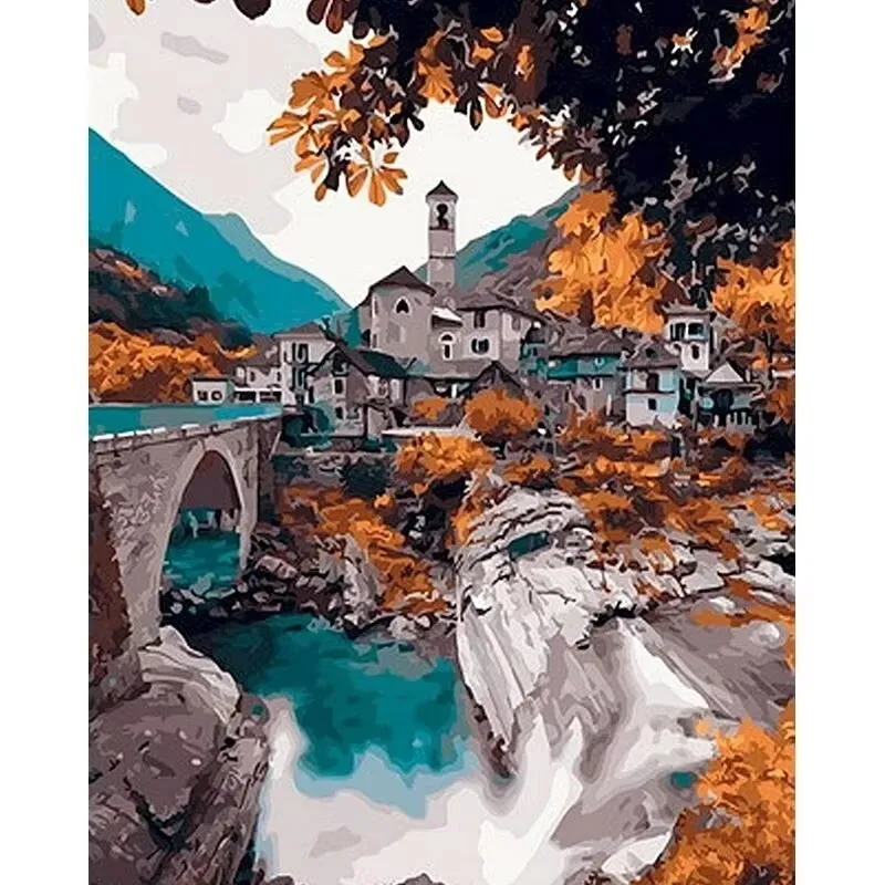 

CHENISTORY Painting By Numbers Oil Picture By Number HandPainted 60x75cm Frame Modern Home Decorations