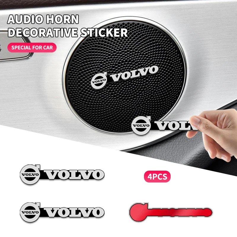

2/4 шт. 3D алюминиевый значок стереодинамика, эмблема, наклейка для Volvo XC40 XC90 V40 V90 V60 XC60 S80 S60 S90 C40 V70 XC70