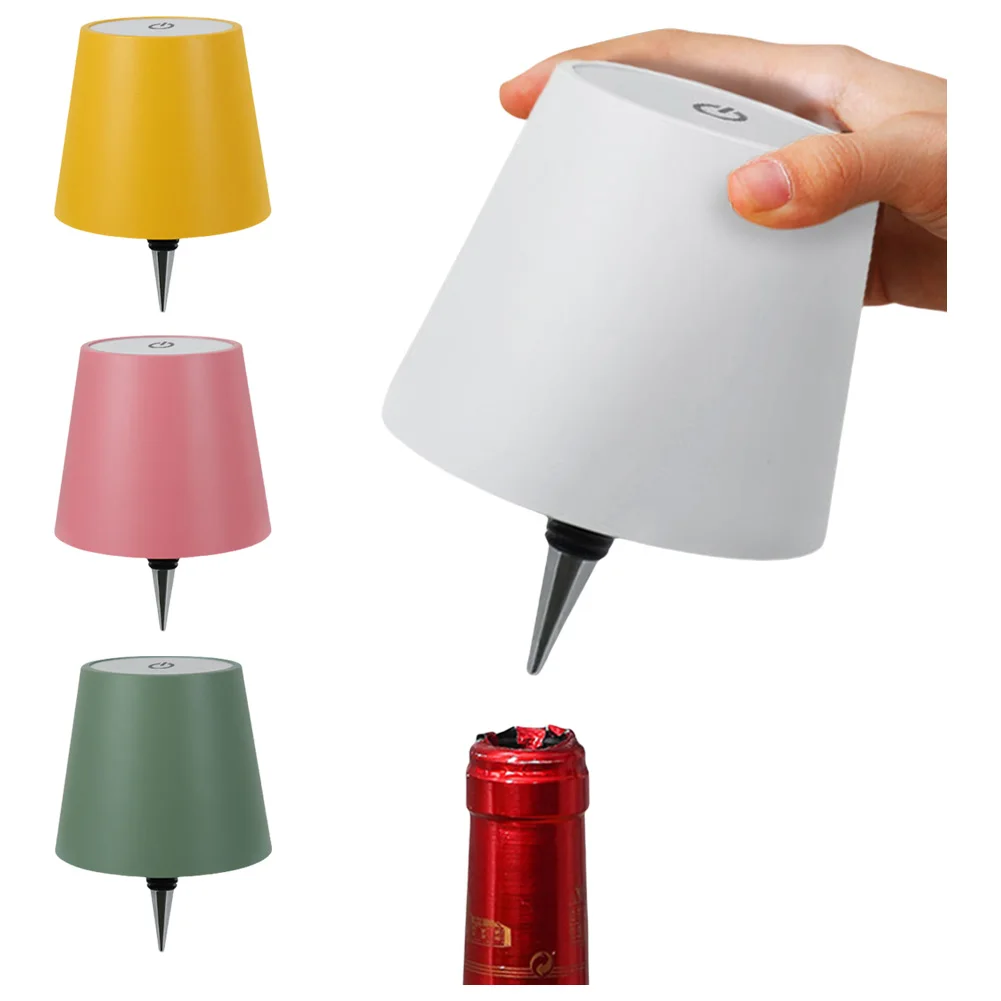 

Wireless Bottle Lamp Portable Bottle Light Head 3 Light Color Touch Control Bottle Light Type-c Charging for Living Room Bedroom