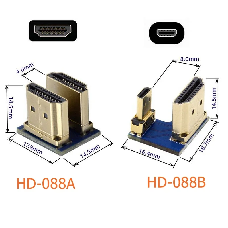 Elecrow HDMI Connector HDMI To Micro HDMI Adapter for 5 Inch Raspberry Pi Screen Display Raspberry Pi 2B/3B/3B+/4B