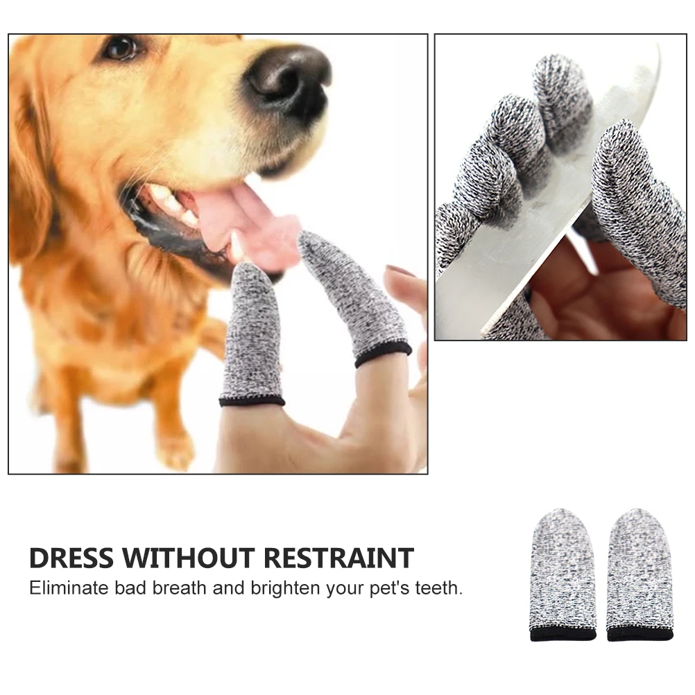 

2pcs Pet Finger Toothbrushes Dog Teeth Cleaning Brush Cat Finger Toothbrush Oral Care Tool For Dog Cat Teeth Plaque Removal