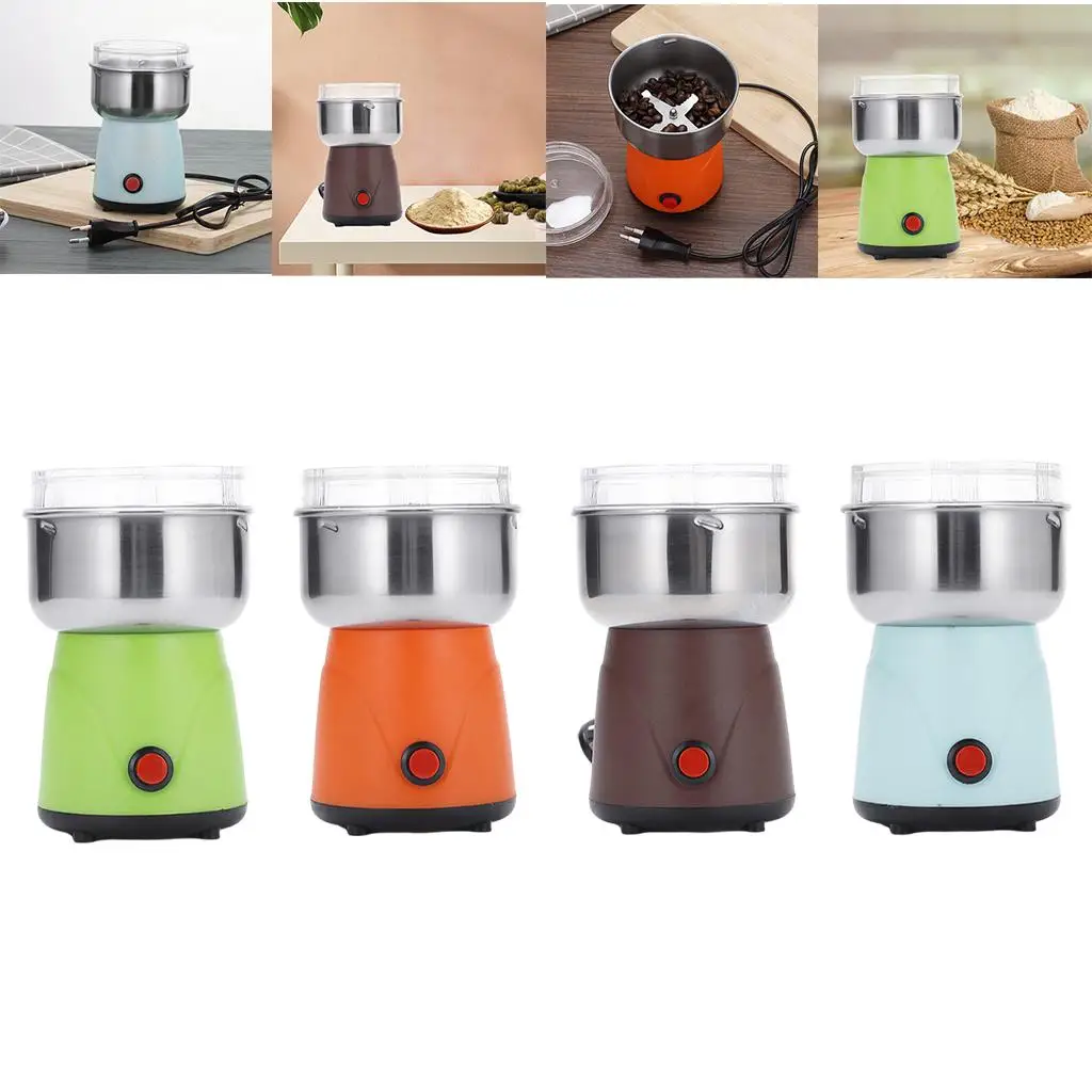 Electric Coffee Bean Grinder Household Portable Stainless Steel Blade Multifunction Grain Grinder Spice Grinder for Daily Use