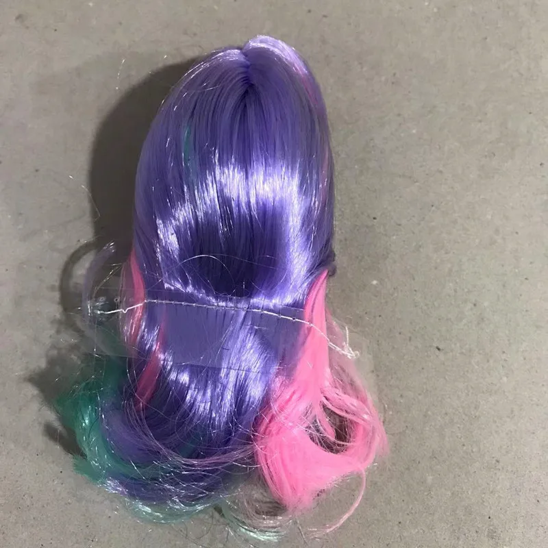 1/4 인형 다채로운 가발 1/인형 머리 가발 소녀 장난감 DIY 블랙 퍼플 브라운 핑크 블루 레드 인형 부품 원래 액세서리 소녀 선물