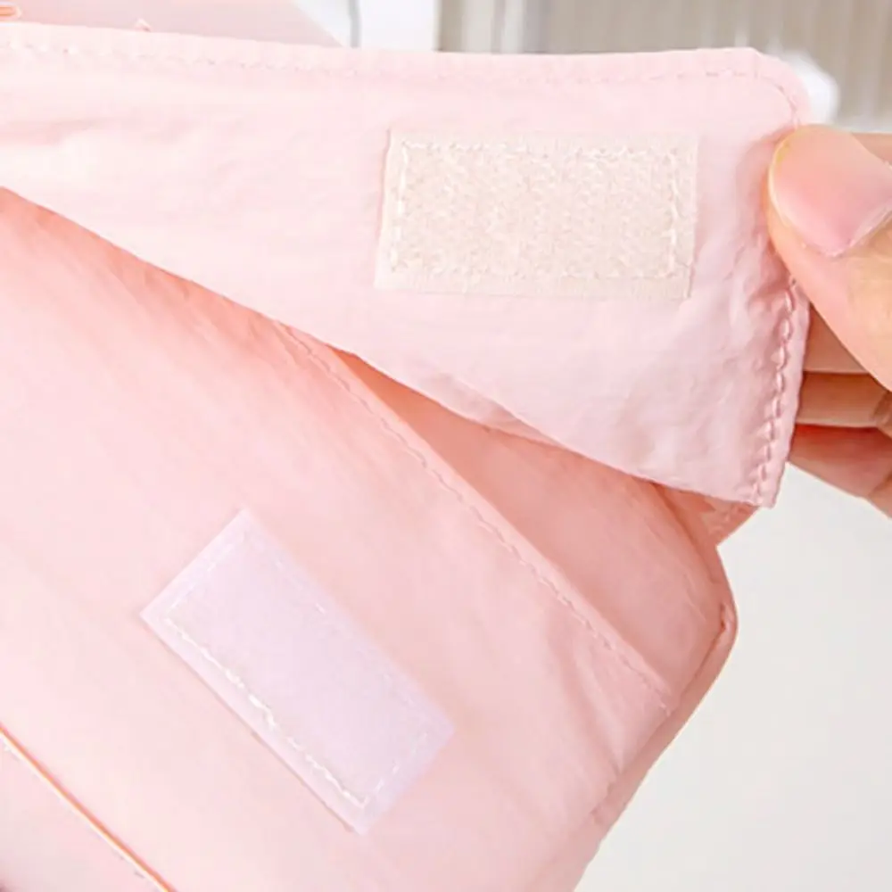 Durable Candy Color Pencil Case Bow Decor Three Layers Pencil Pouch Large Capacity Canvas Stationery Storage Bag