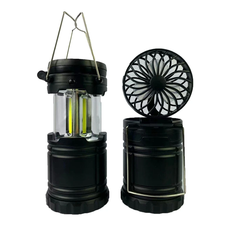 

Collapsible Up Lanterns With Fan Bright Battery Powered Hanging Lanterns For Camping Hiking