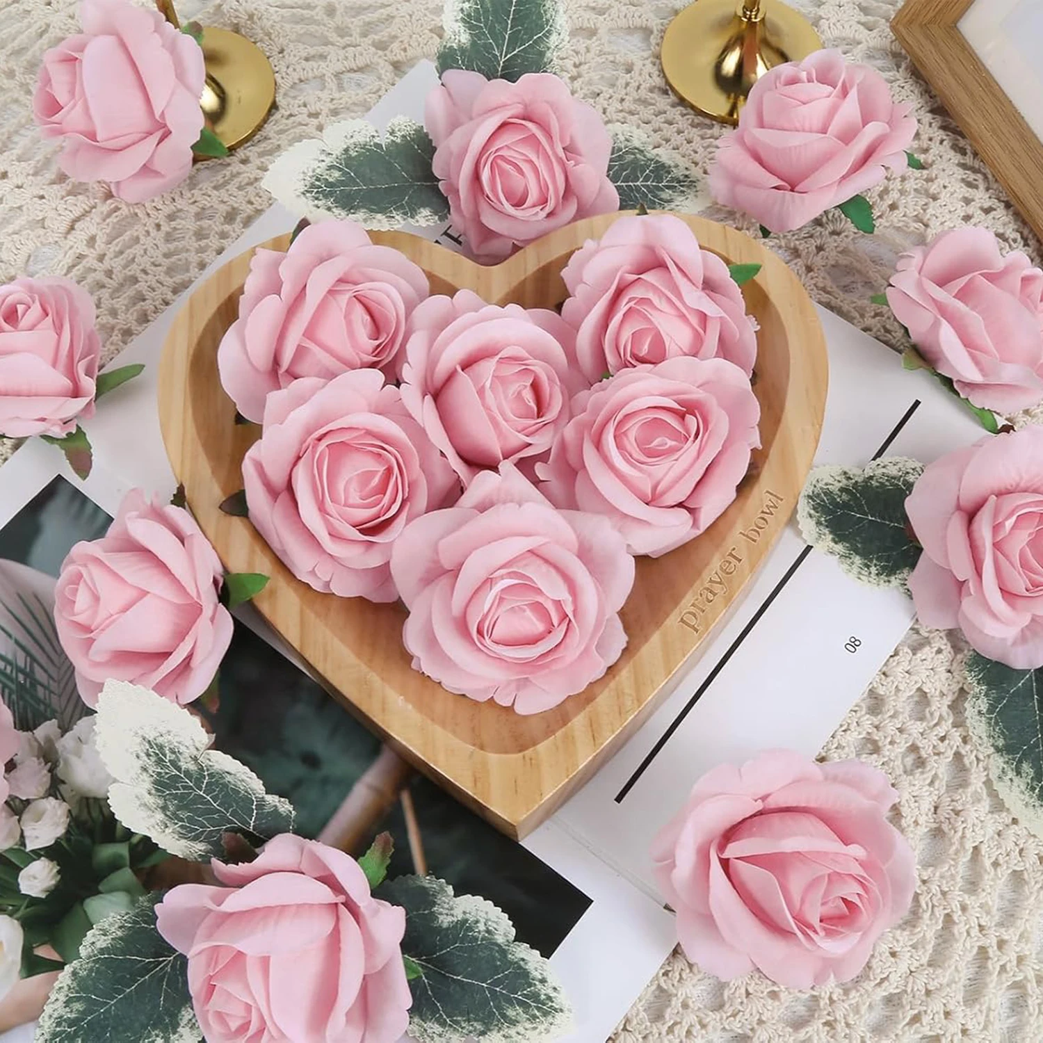 50/100 Stück Künstliche Blumen Seidenrosen für Zuhause, Großhandel, Garten, DIY-Geschenke, Süßigkeitenbox, Scrapbooking, Hochzeit, Brautstrauß – Detail 4