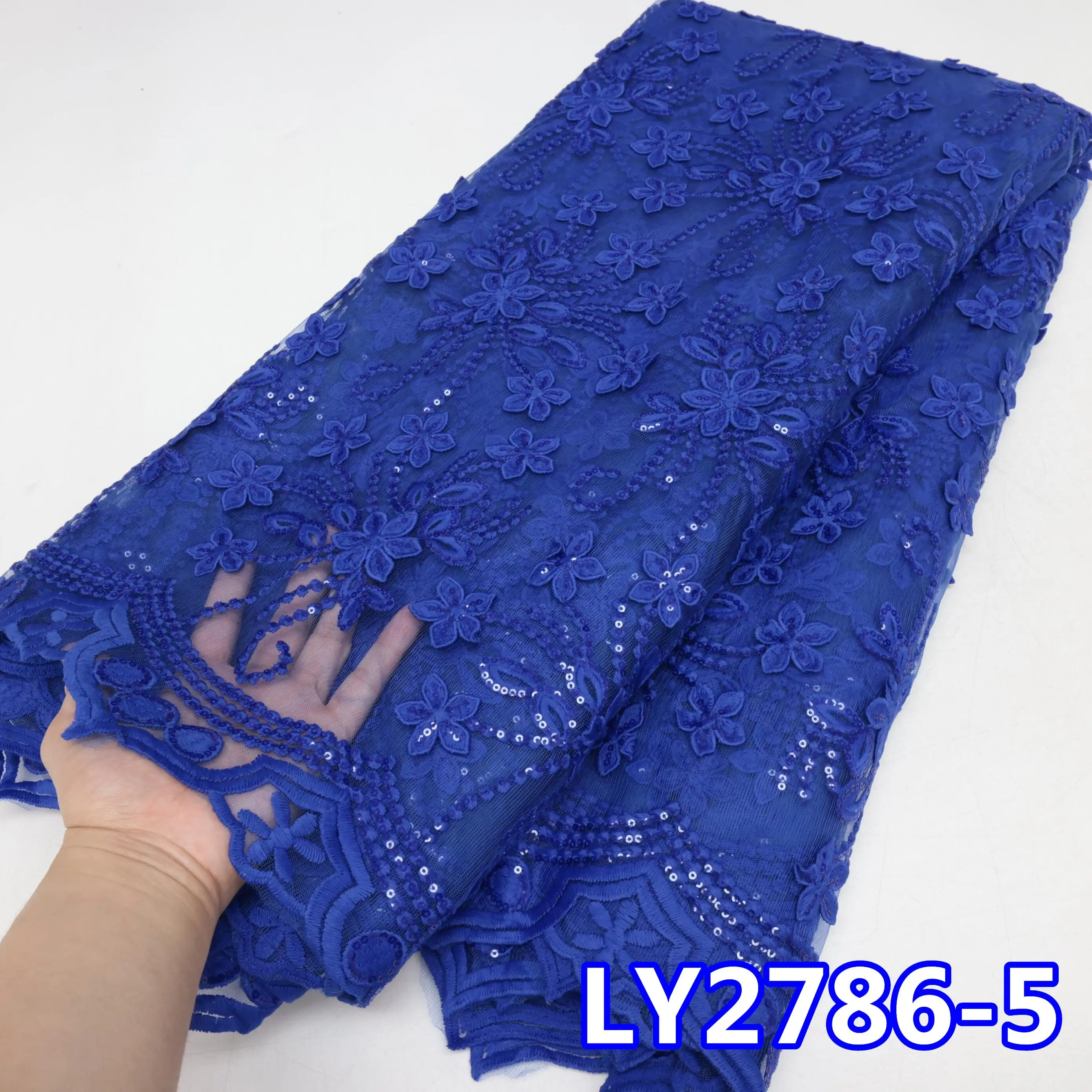 French Mesh Lace Fabric 2024 High Quality French Net Tulle Sequins Embroidery Lace Fabric For Women Party Dresses Material