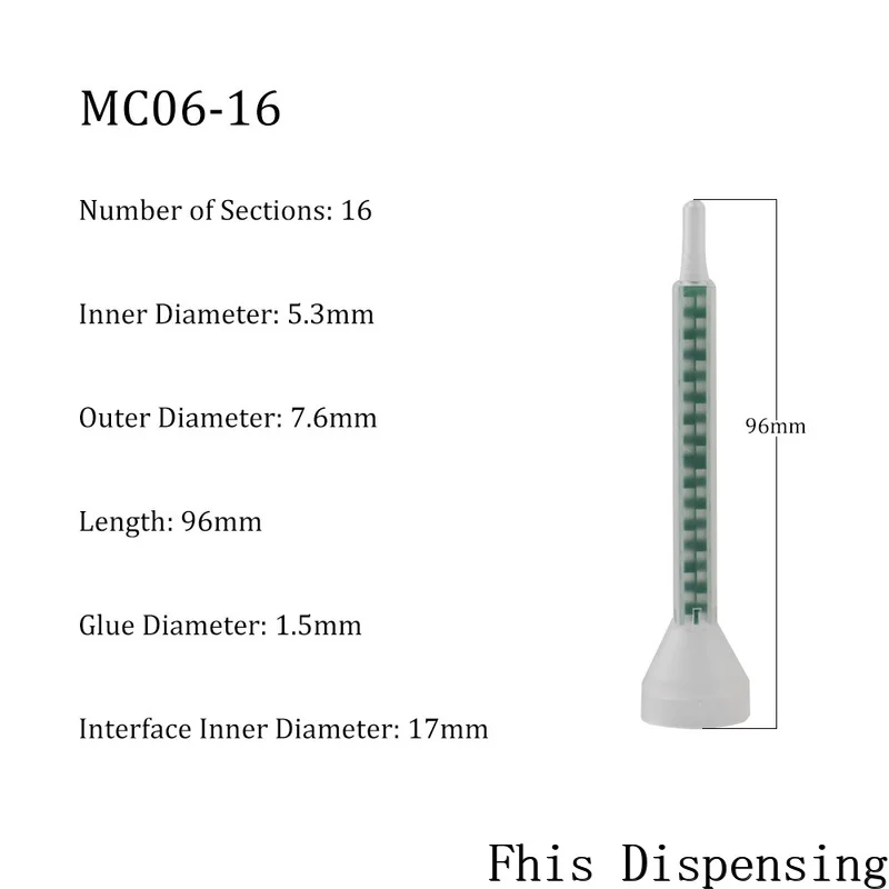 Static Mixing Tip Round Interface Epoxy Mixer Nozzle MC6-16 Pack of 500