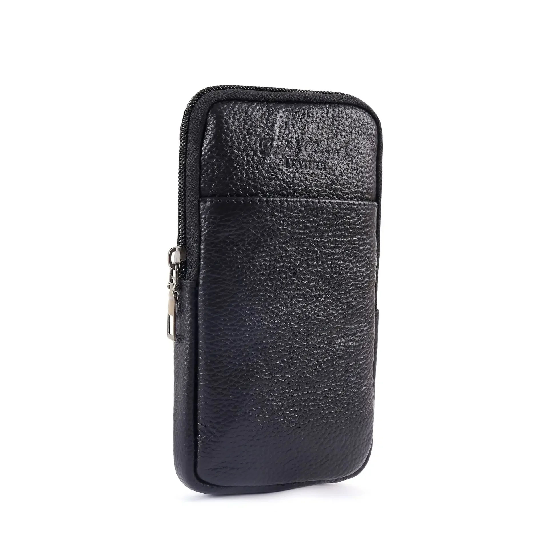 Nuevo Riñonera con cinturón de cuero para hombre, estilo Vertical, uso seco al aire libre, bolsa para teléfono, cinturón multifuncional, funda fina para teléfono móvil