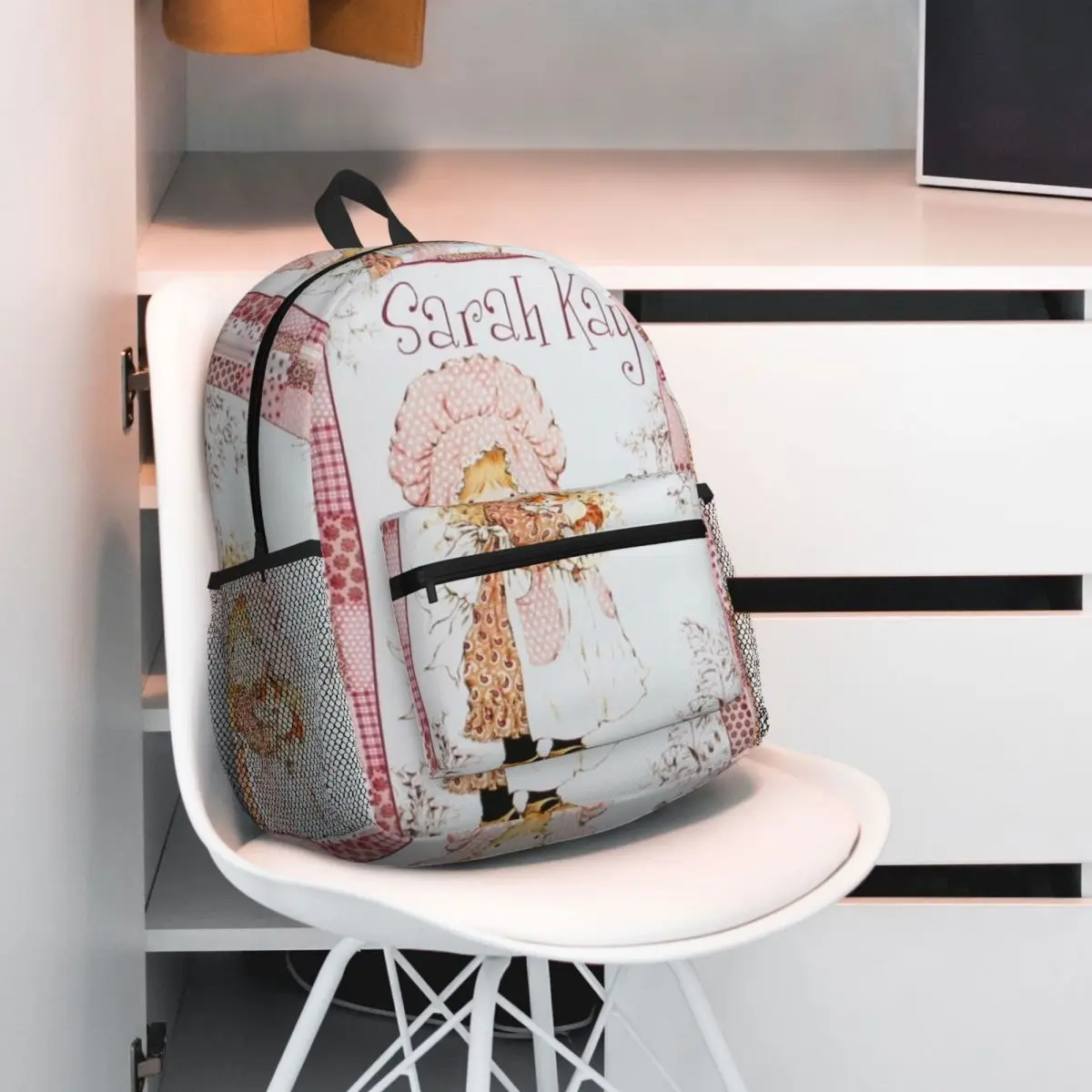 Sarah Kay Kitten Knitted Backpack Daypack Large Capacity Kids BookBag School Bag Shoulder Bags for Men Women