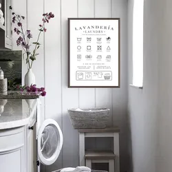 LÁMINA LAVANDERIA Spanish Laundry Room Wall Decor Canvas Painting Art Pictures Minimalist Poster Spain Housewarming Gifts