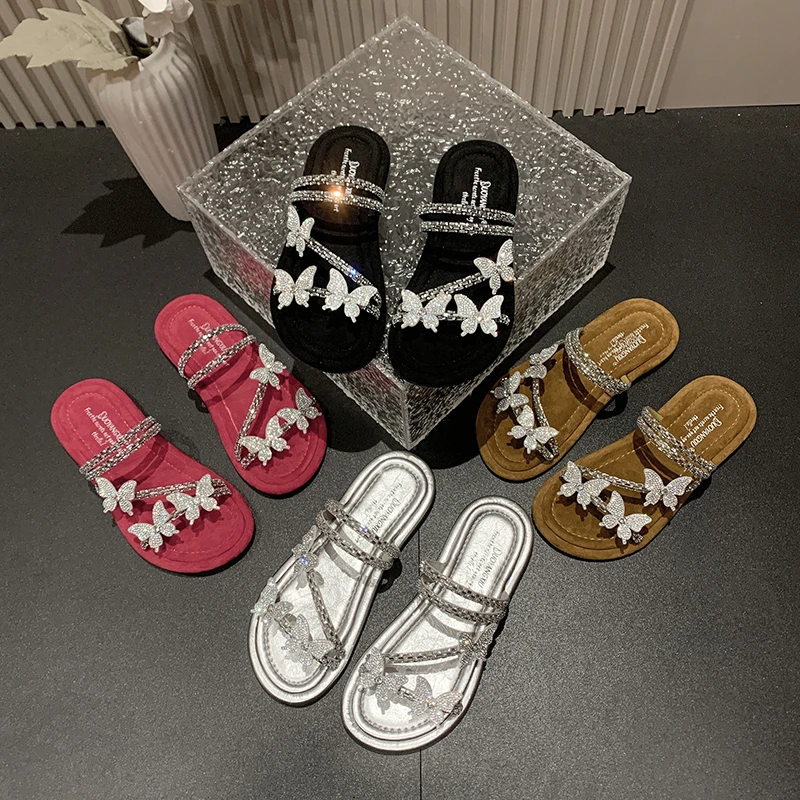 2024 neue Diamant-Bottom-Flip-Flops Damen Sommerkleid ung Mode Muffin Bottom erhöhen Sandalen Damen Schuhe Damen Designer Luxus