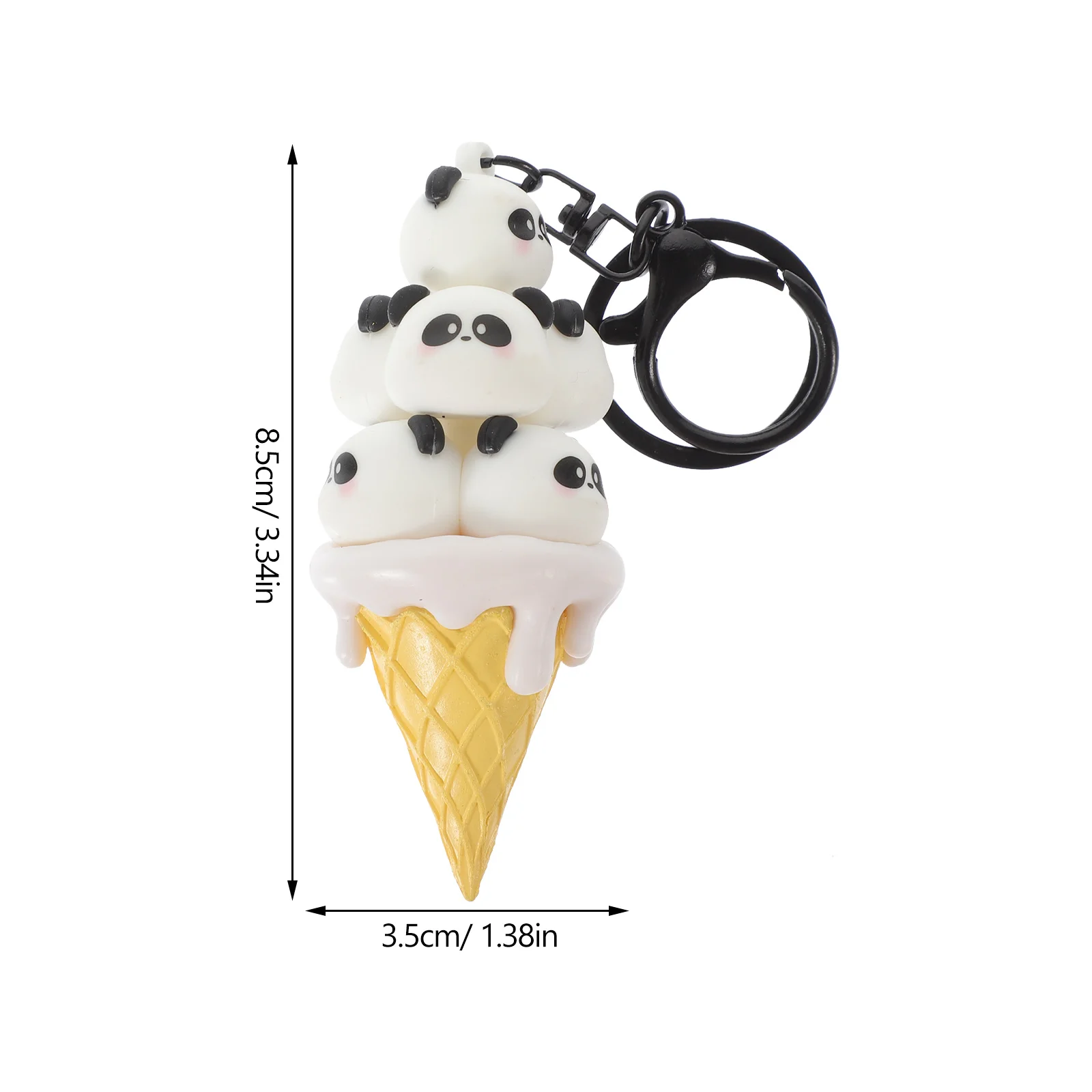 พวงกุญแจไอศกรีมแพนด้า พีวีซี รูปสัตว์ ของตกแต่งกระเป๋า กุญแจรถ ของประดับตกแต่งน่ารัก ของขวัญงานฝีมือ ของขวัญวันเกิดแฟนหนุ่ม