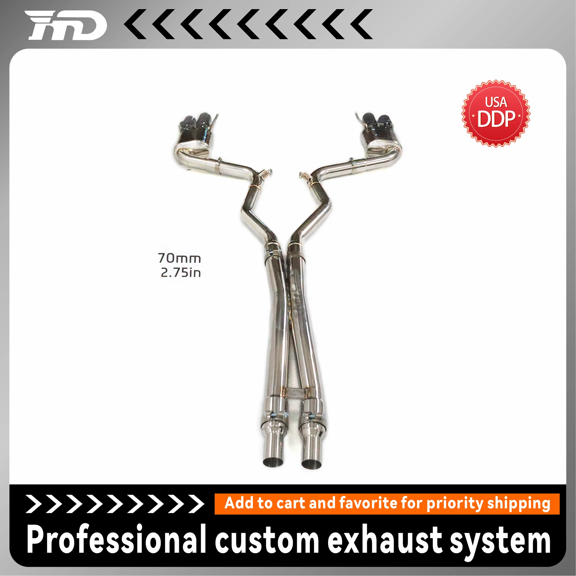 

Выхлопная система с клапаном из нержавеющей стали для Ford Mustang 3.7L 2014+ с установкой дистанционного управления, глубокий агрессивный звук