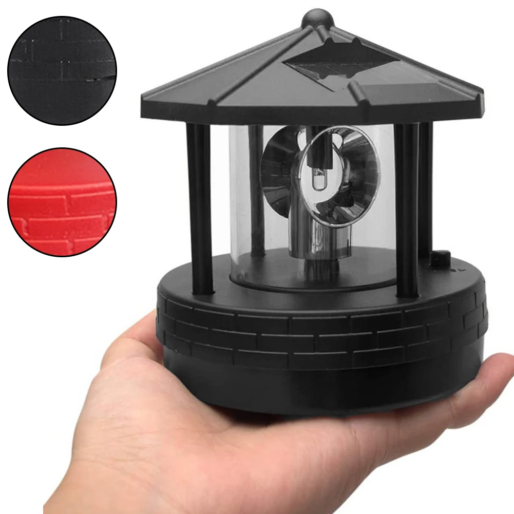 

Rotating Solar Lighthouse Garden Light Outdoor Waterproof Street Light with Fast Charging and Built in Solar Panels