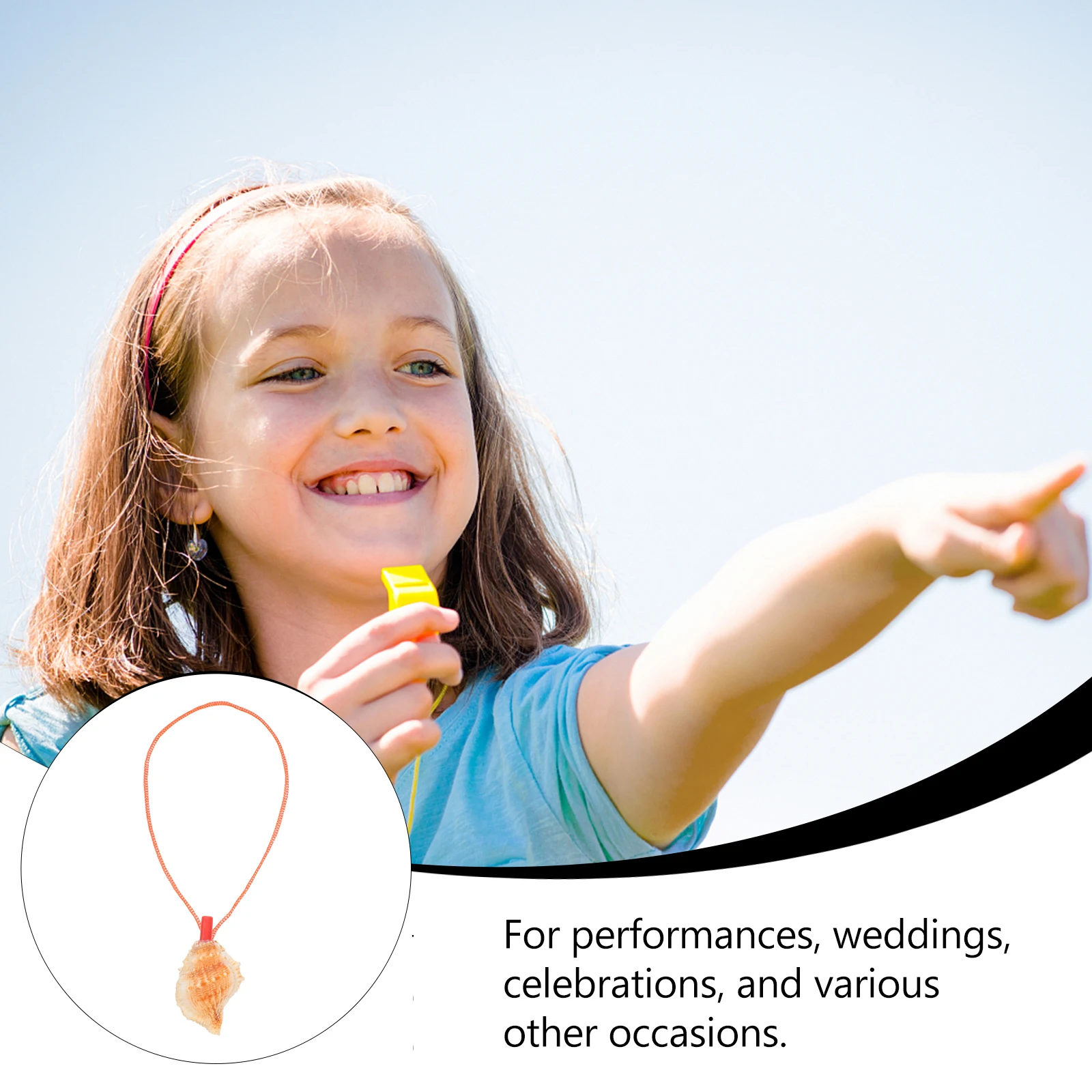 

Conch Whistle for Children Natural Sea Conch Design with Lanyard Loud Sound Party Favor Outdoor Training Camping Whistle Kid