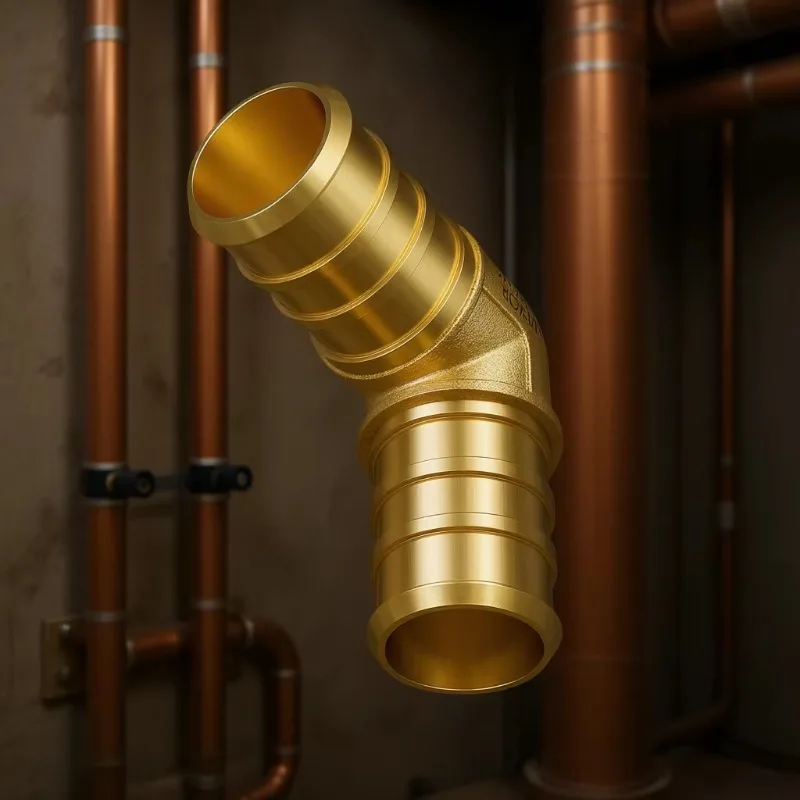 Clamp-on brass elbow 3/4 inch for heating system piping fittings