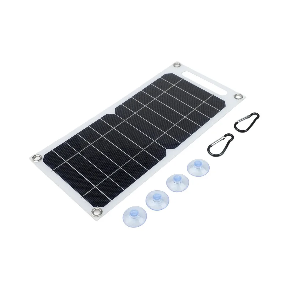 10W 6V Flexible for Solar Panel Monocrystalline Silicon USB 5V Output for Outdoor Power Needs Portable Thin Lightweight Panel