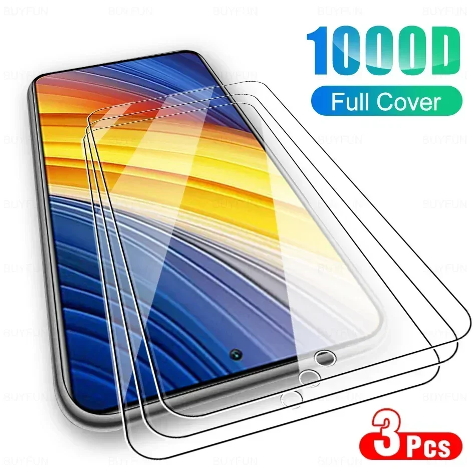 

3 Pcs Tempered Glass For Xiaomi Mi Poco X6 X3 Pro Protective Xiomi Pocox3 Pocox6 M6 X 3 GT X3pro X4 X5 5G Screen Protector Film