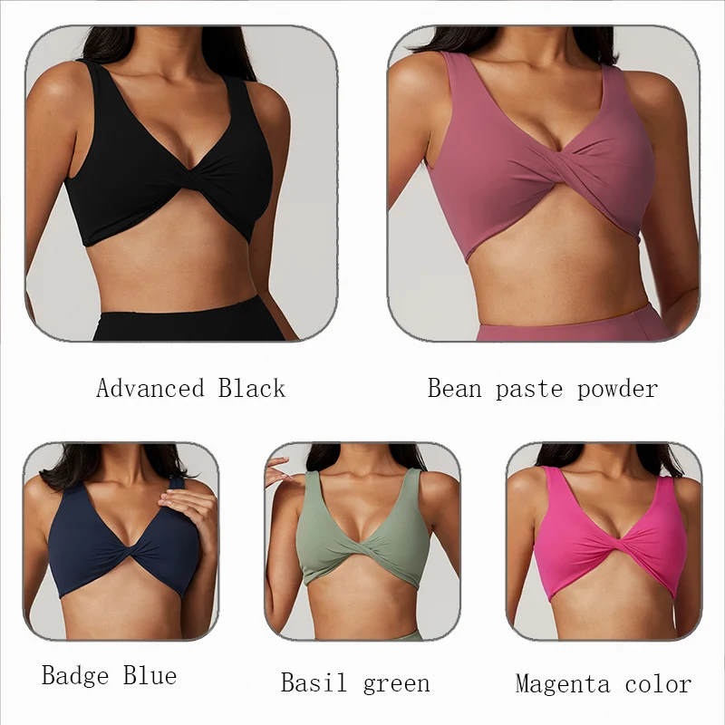 Reggiseno da Yoga da donna Sexy ad asciugatura rapida sport Fitness Top a forma di farfalla pieghettata intrecciata sensazione di nudo bella maglia da corsa posteriore