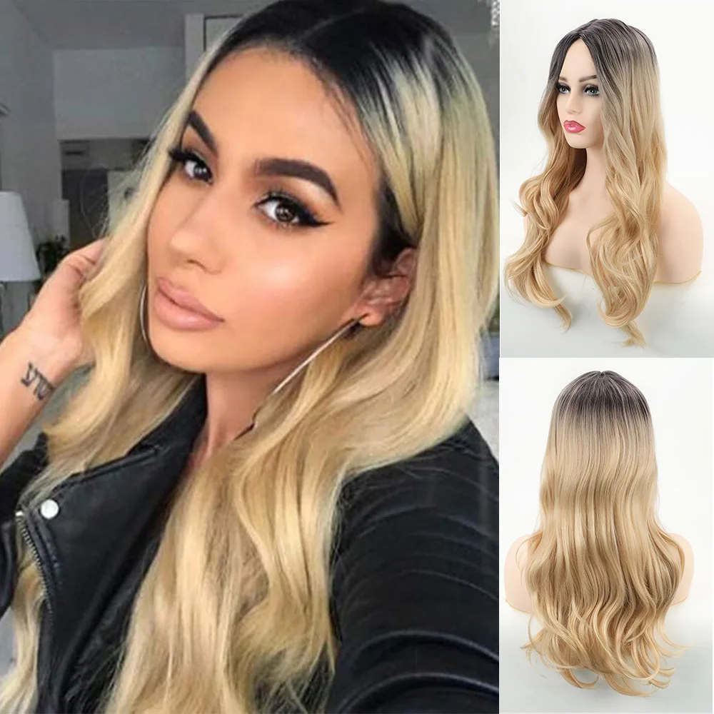 

Glamorous Grey - to - Blonde Ombre Loose Wave Wigs for Women, Ideal for Daily,Stylish Occasions,Cosplay