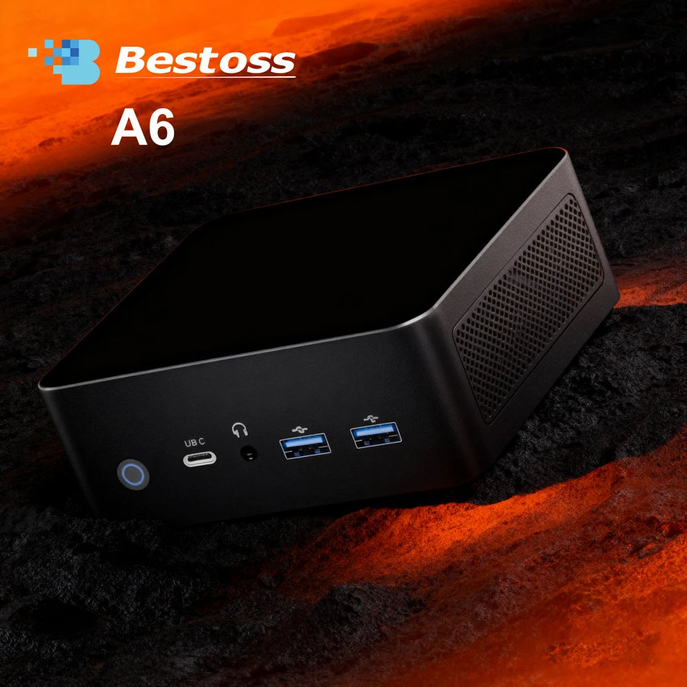 Bestoss A6 PC للألعاب AMD Ryzen7 7735HS 680M DDR5 5600MHz RAM PCIe4.0 ROM WIFI6 BT5.2 كمبيوتر صغير Windows 11 Pro كمبيوتر ألعاب