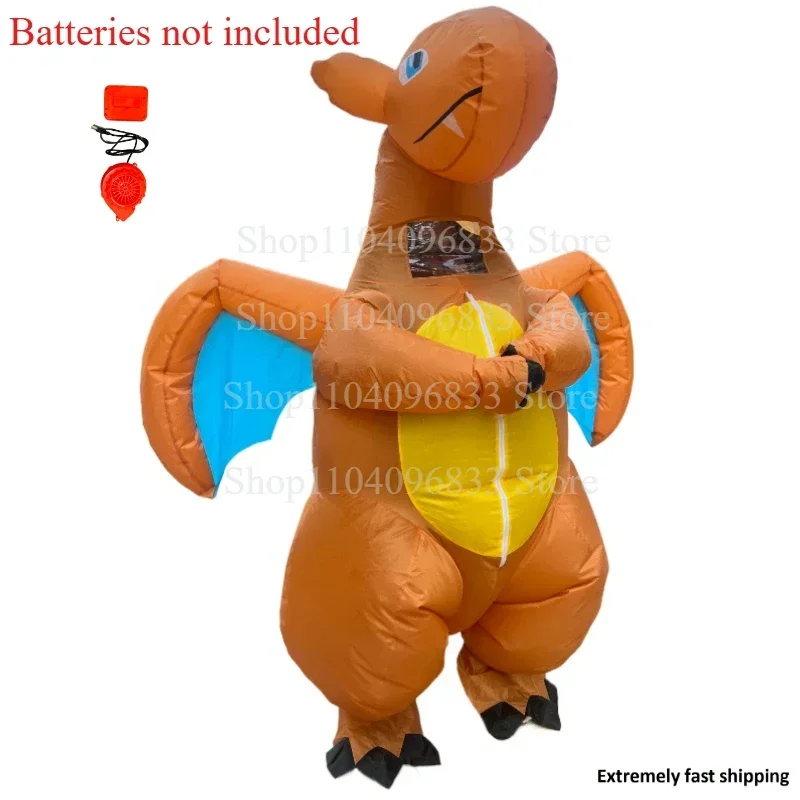 In Stock New Pokemon Charmander Inflatable Cartoon Doll Costume Halloween Funny Gift Toy Adult Children's Costume