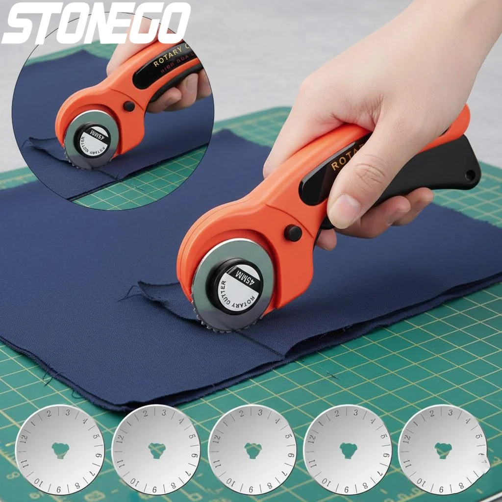 Rotary Cutting Wheel Knife for Fabric Leather Manual Cutter Round Tool for Quilting Crafting DIY Sewing