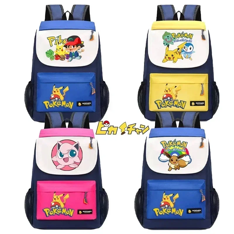 

Pokemons Backpack Pikachu Cute Schoolbag Charmander Squirtle Large Capacity Book Bag Student Kindergarten Boy Girl Gift Mochila