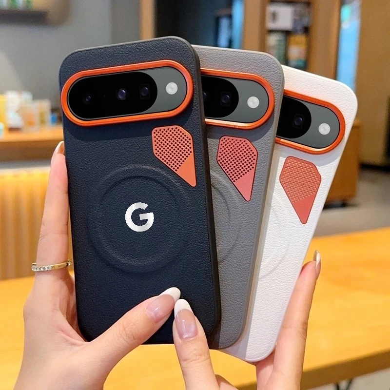 Image of Busienss Schutzhülle aus PU-Leder mit einfacher Wärmeableitung und magnetischer Aufladung für Google Pixel 10 Pro XL 10 Pro, stoßfeste Schutzhülle