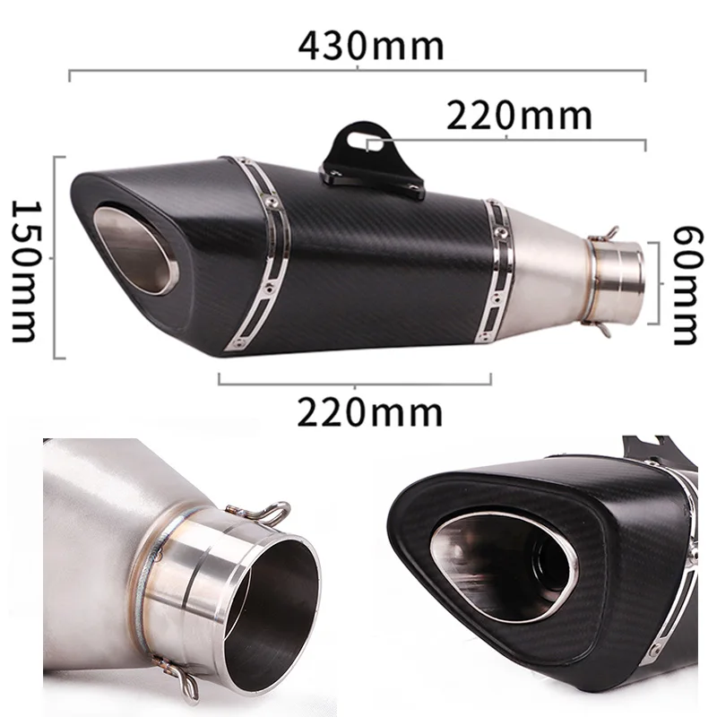 60MM Motorcycle Exhaust Pipe Escape Moto Yoshimura Stainless Steel System Modify Front Muffler With DB Killer For Z900 CBR500