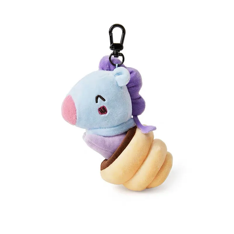 Kawaii BT21 anime cartoon dessert series keychain cute new plush doll backpack ornament Desktop ornaments Festival gifts